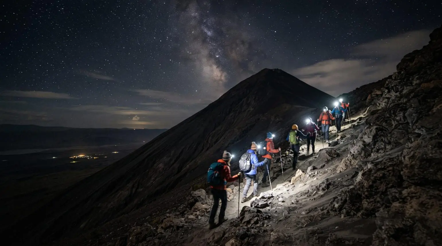Night-to-sunrise hike on Ol Doinyo Lengai
