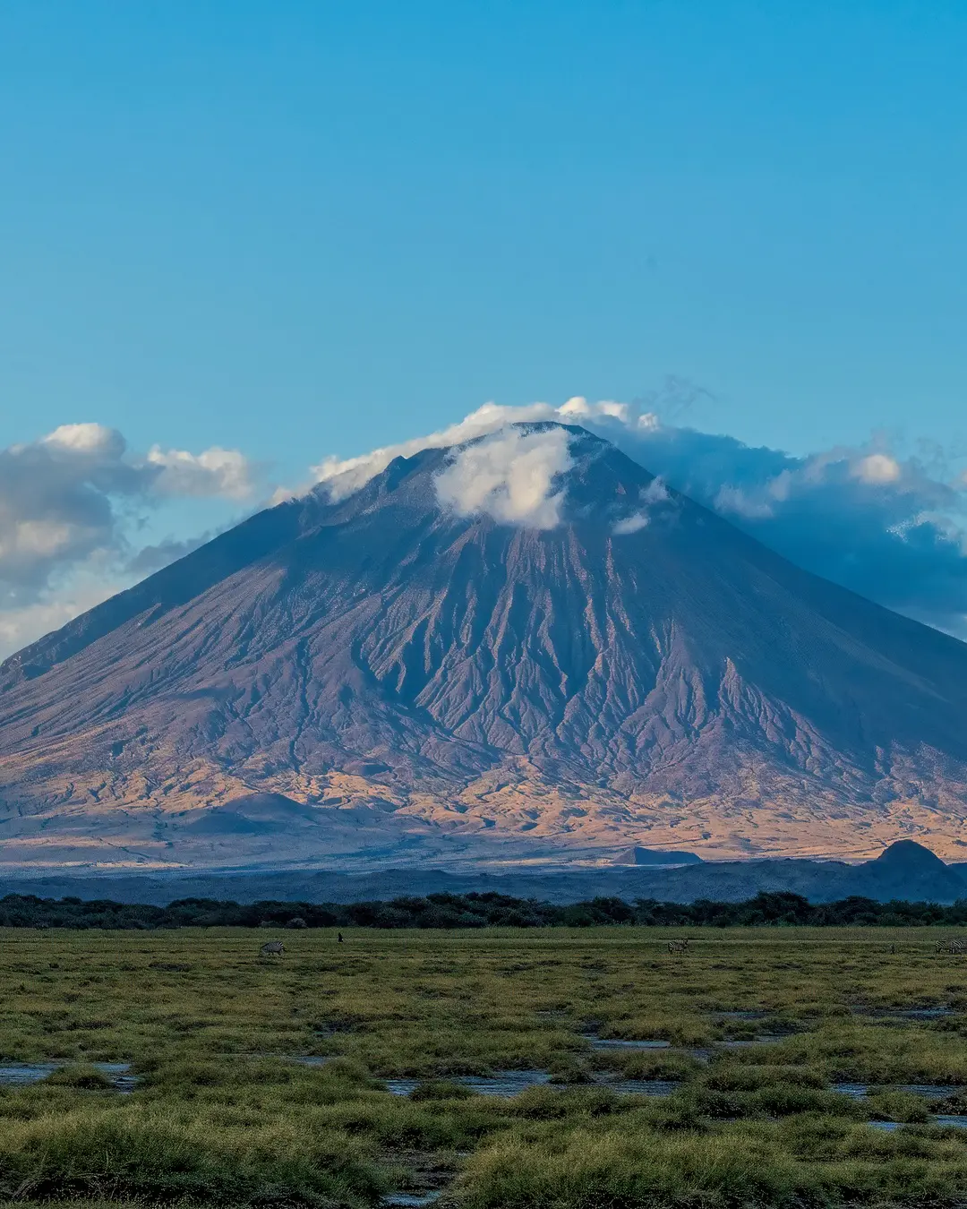 Ol Doinyo Lengai volcano above the Rift Valley