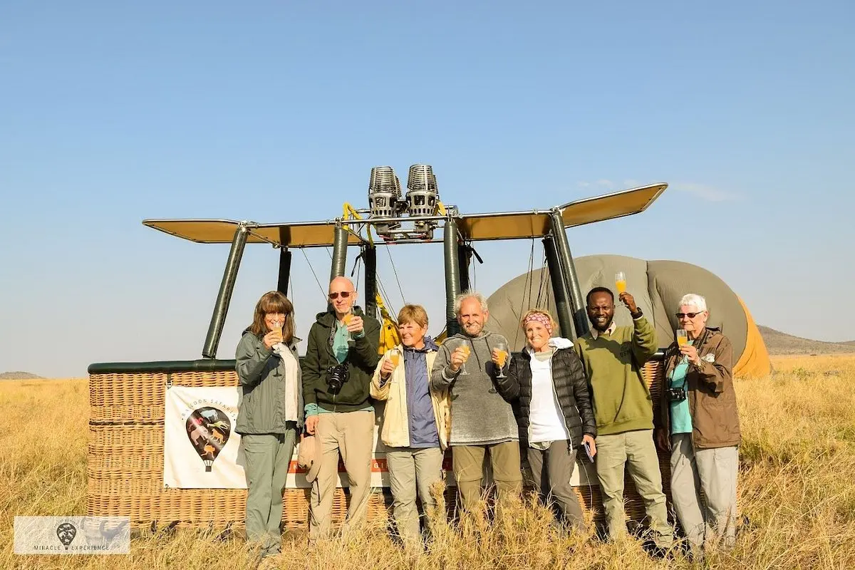 Hot air balloon over the Serengeti