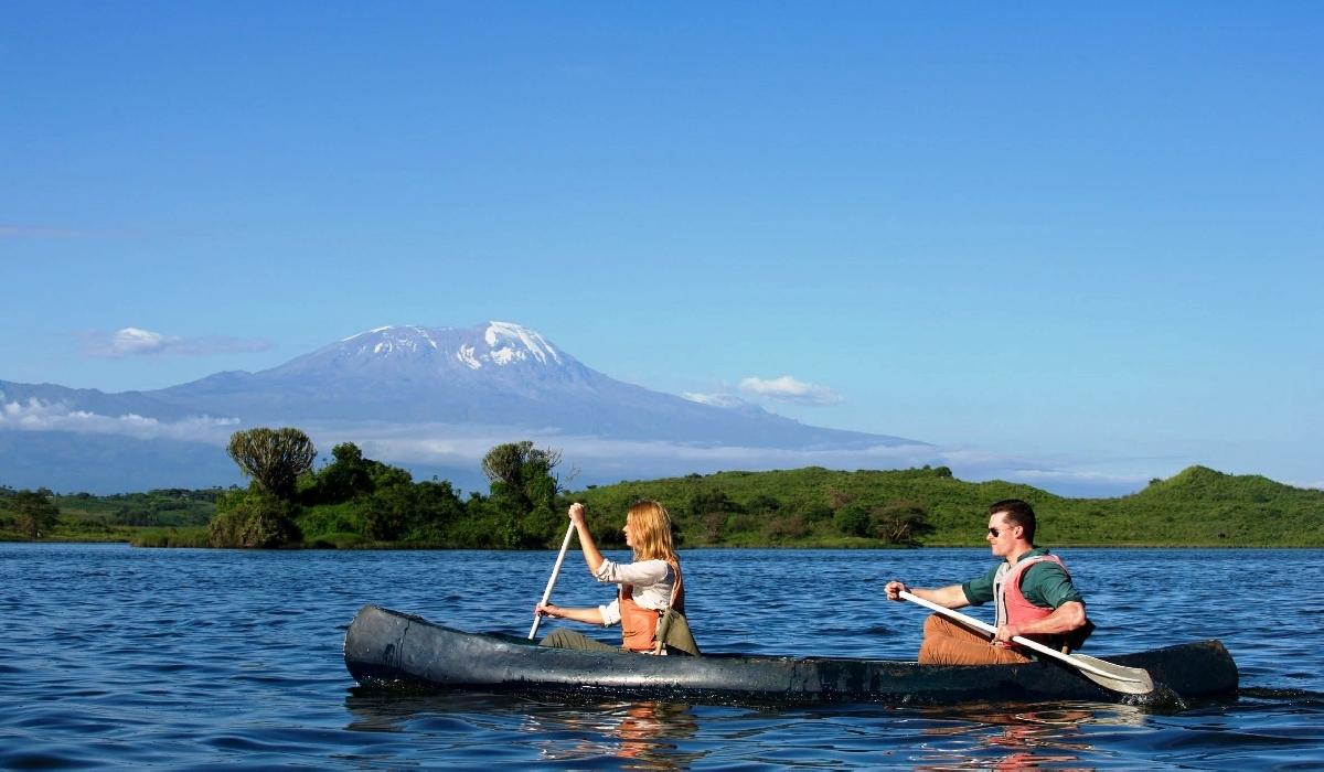 Canoeing on Momella Lakes