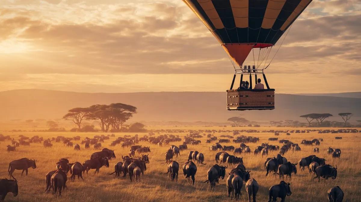 Hot air balloon over the Serengeti